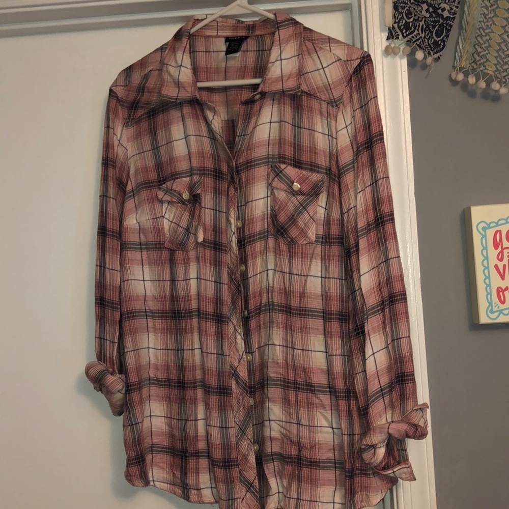 EUC Torrid plaid button down